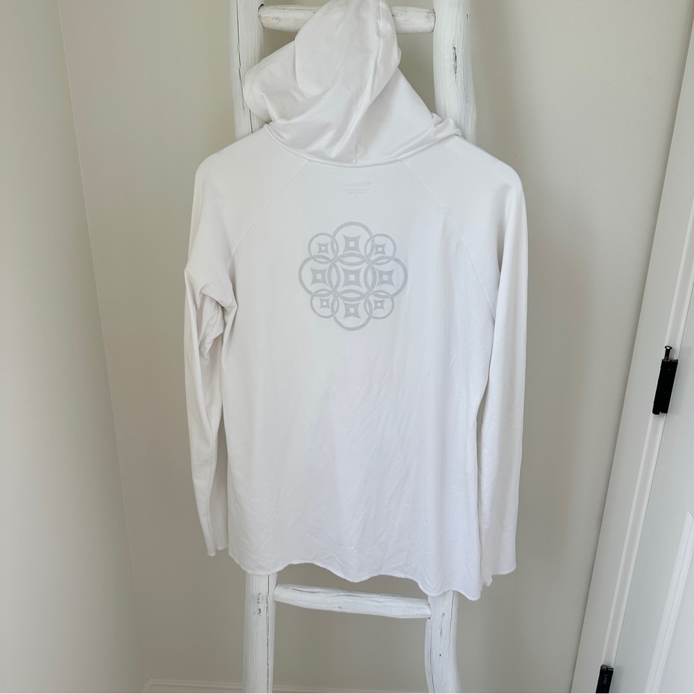 Champion Women's White V-Neck Hoodie Athletic Pullover Top Size Large - Picture 2 of 11
